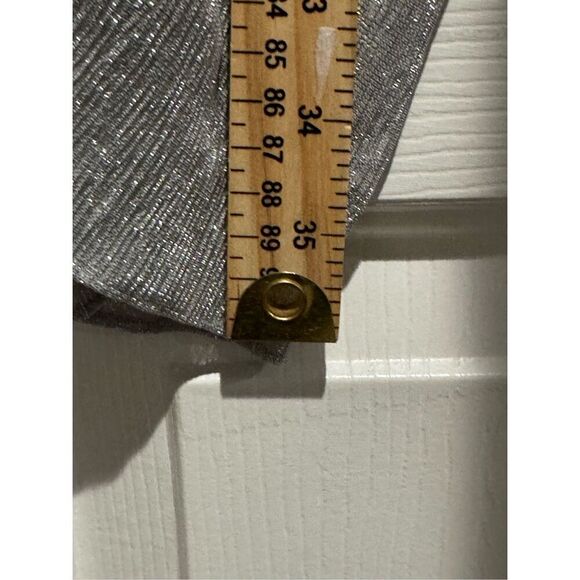 NWT IRO X Revolve Draped Metallic Silver Deep V-Neck Shoulder Pad Mini Dress 6 - Picture 13 of 16